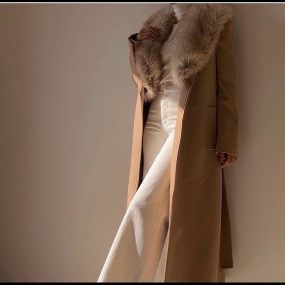 NWT Zara Italian wool faux fur collar belted coat bloggers fav - Picture 15 of 16